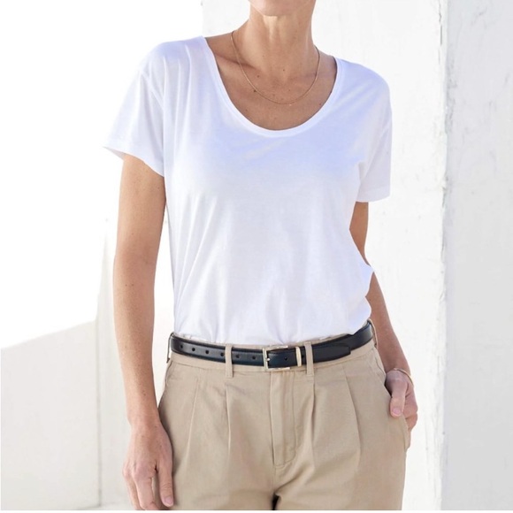 AYR All U Tee Scoop Neck Short Sleeve Basic Solid White Size Large - Picture 11 of 11